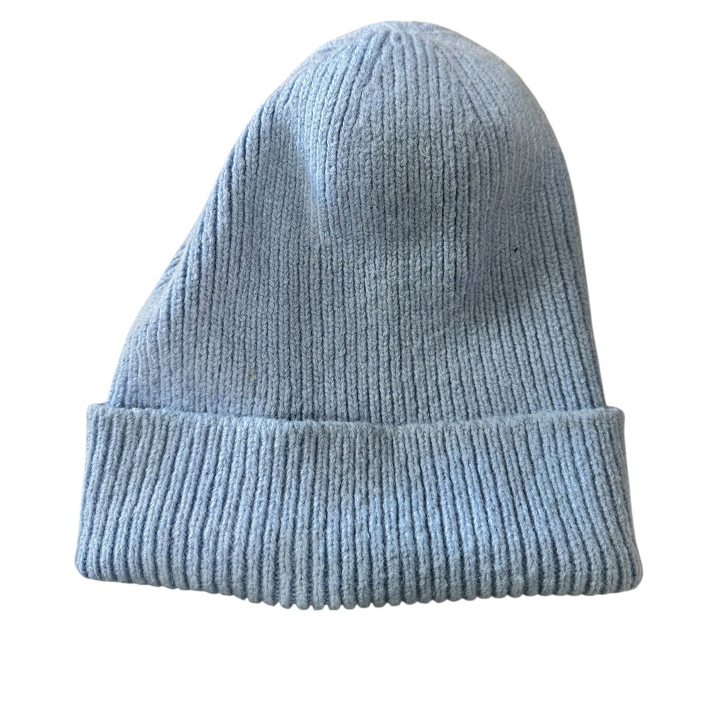 Club‎ Monaco Light Blue Knit ribbed Beanie wool alpaca One size